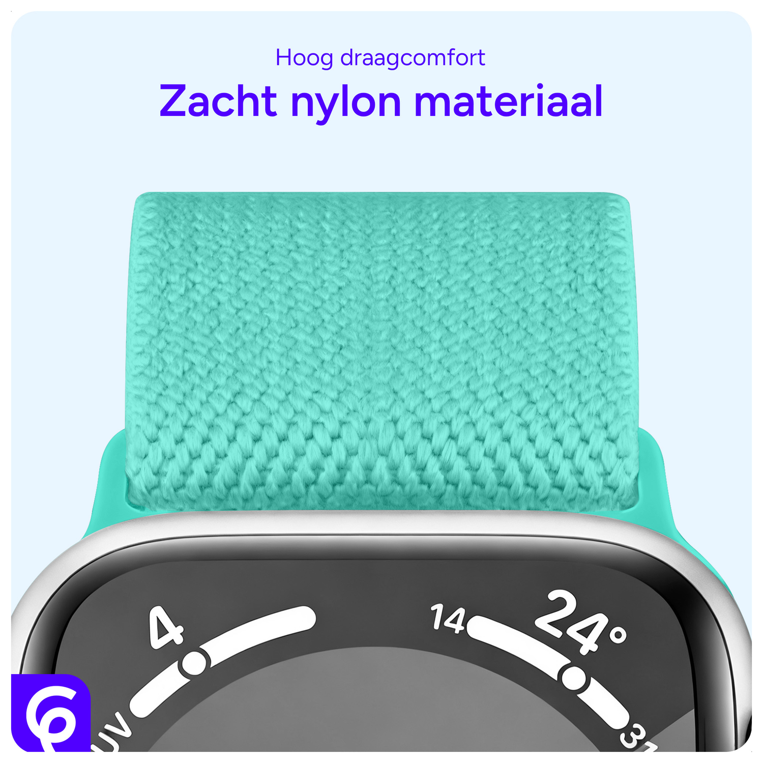 SBG Nylon - Apple Watch Bandje - 1-11/SE/Ultra - 49/46/45/44/42MM - Mint Groen afbeelding 5