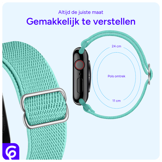 SBG Nylon - Apple Watch Bandje - 1-11/SE/Ultra - 49/46/45/44/42MM - Mint Groen afbeelding 4