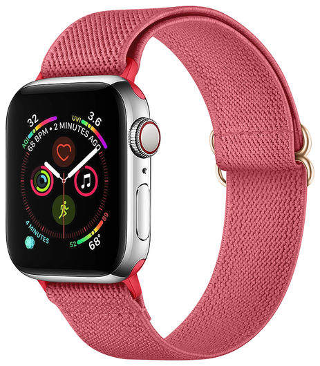 SBG Nylon - Apple Watch Bandje - 1-11/SE/Ultra - 49/46/45/44/42MM - Rose Rood afbeelding 1