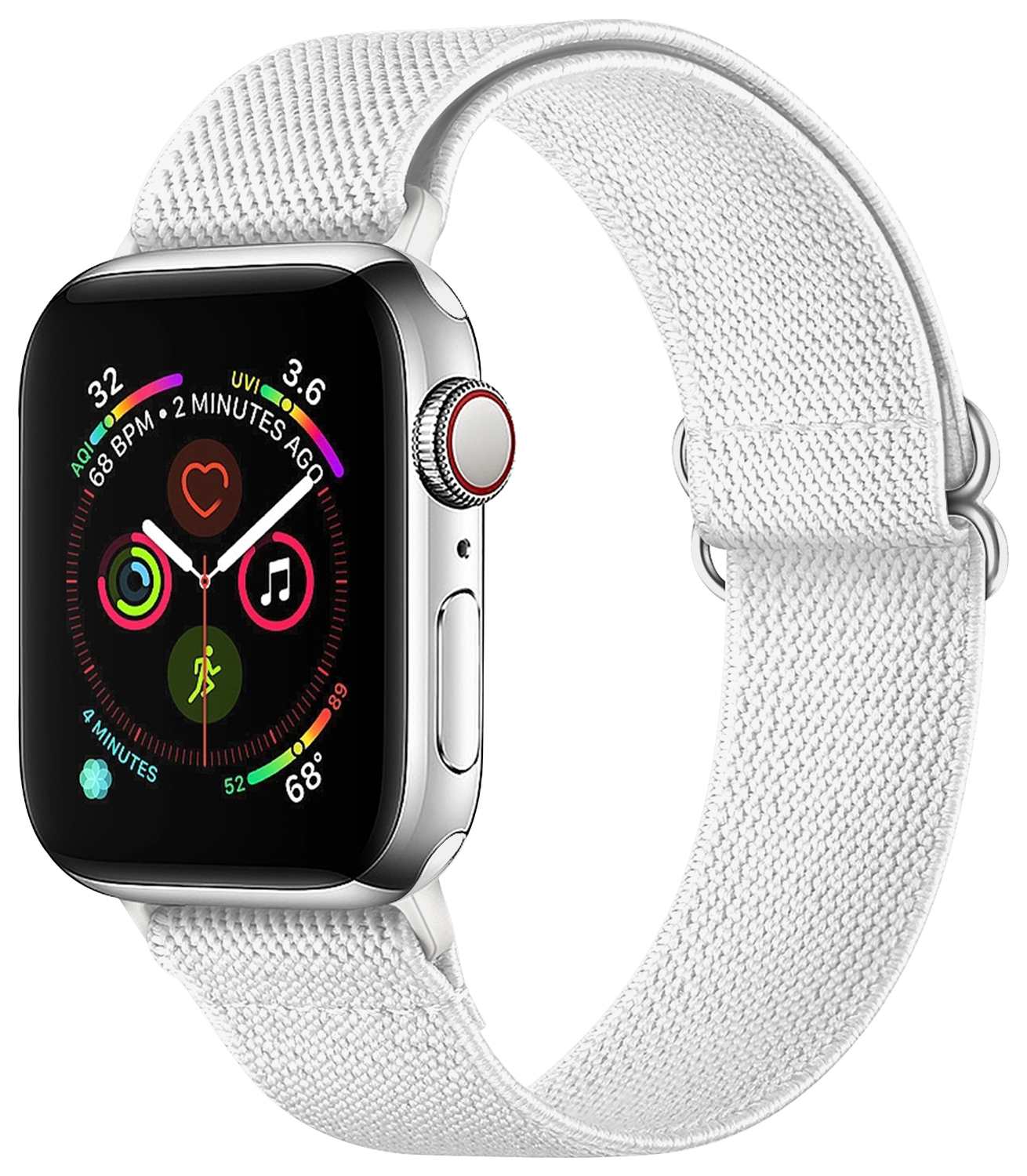 SBG Nylon - Apple Watch Bandje - 1-11/SE/Ultra - 49/46/45/44/42MM - Wit afbeelding 1