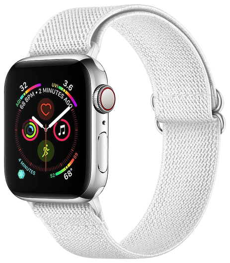 SBG Nylon - Apple Watch Bandje - 1-11/SE/Ultra - 49/46/45/44/42MM - Wit afbeelding 1