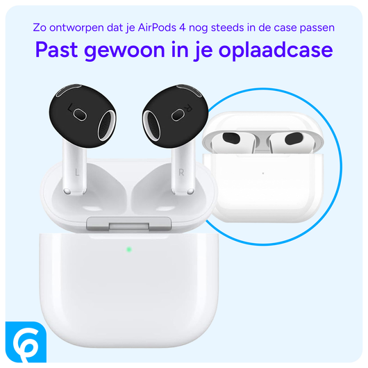AirPods 4 Siliconen Dopjes Tips Zwart afbeelding 3