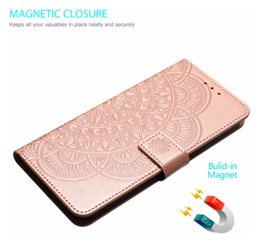 Xiaomi Redmi A5 4G Hoesje Mandala Book Case met Pasjeshouder Roze Goud afbeelding 4