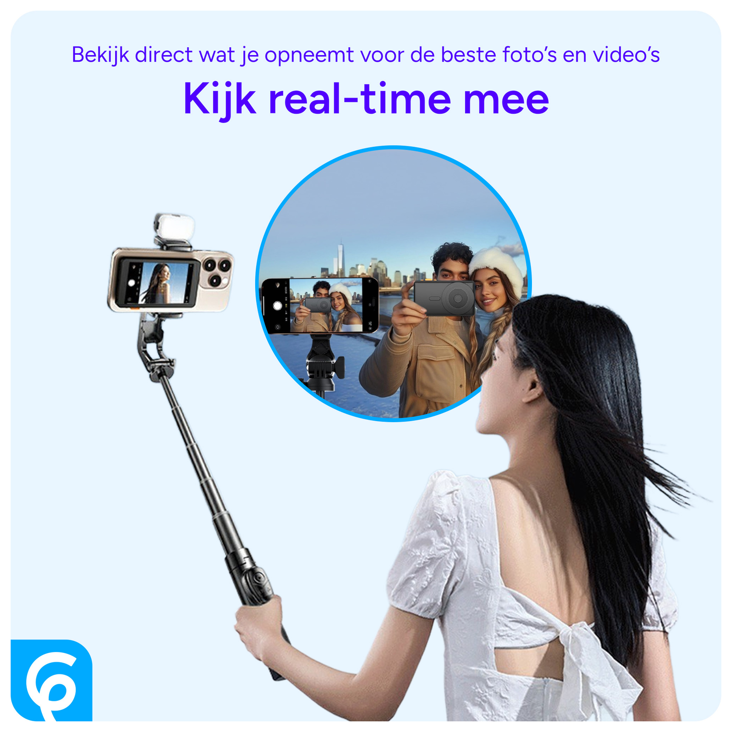 Magnetische MagSafe Telefoon Monitor Scherm voor Vlog/Selfie/TikTok Zwart afbeelding 2