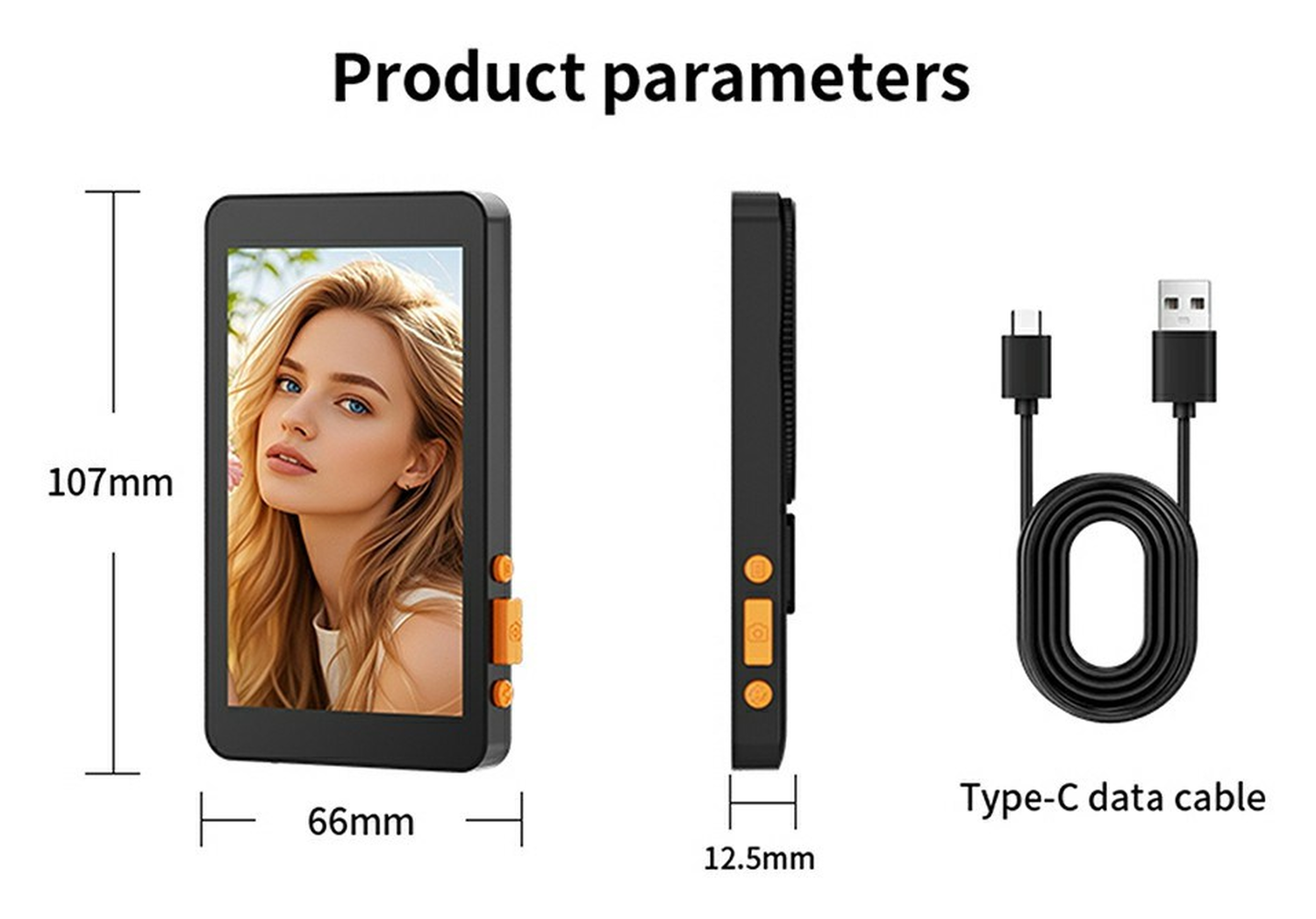 Magnetische MagSafe Telefoon Monitor Scherm voor Vlog/Selfie/TikTok Zwart afbeelding 8