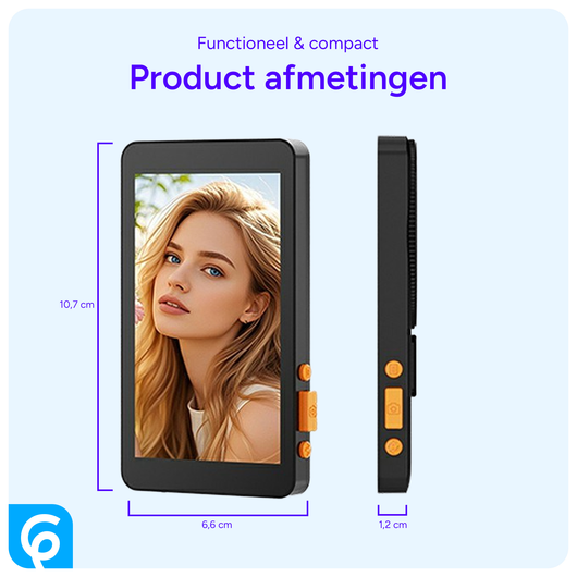 Magnetische MagSafe Telefoon Monitor Scherm voor Vlog/Selfie/TikTok Zwart afbeelding 5