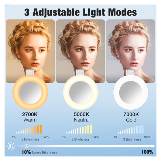 MagSafe Telefoon Spiegel voor Make Up/Vloggen/Foto/Selfie Zwart afbeelding 6