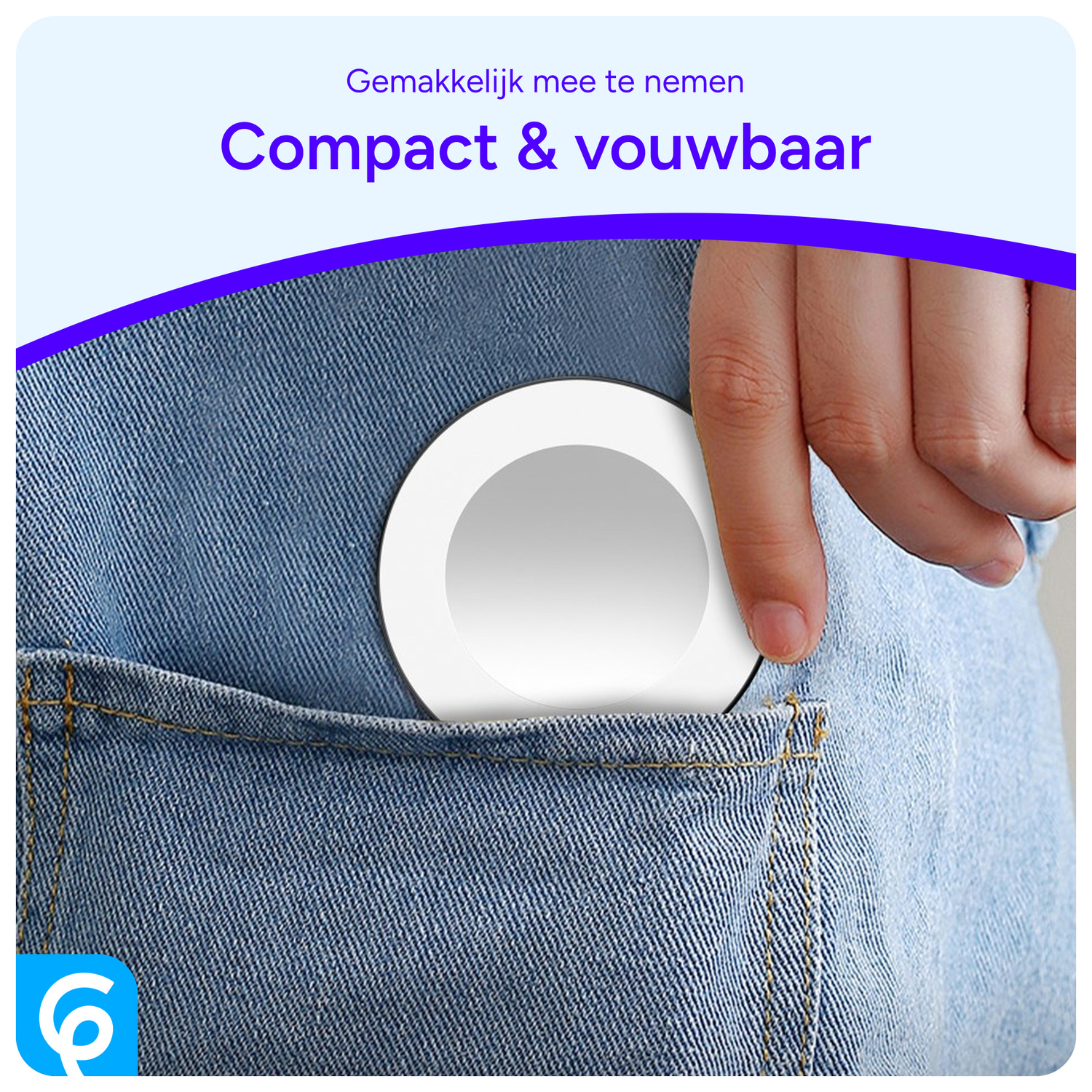 MagSafe Telefoon Spiegel voor Make Up/Vloggen/Foto/Selfie Wit afbeelding 3