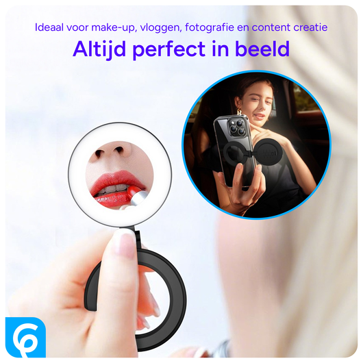 MagSafe Telefoon Spiegel voor Make Up/Vloggen/Foto/Selfie Wit afbeelding 4