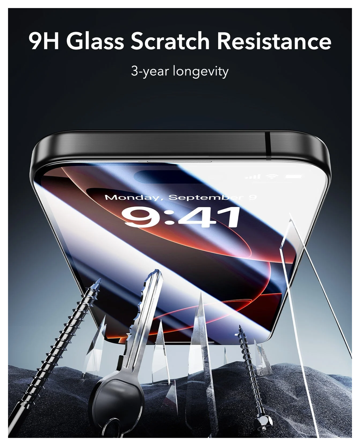 ESR UltraFit Armorite iPhone 16 Pro Screen Protector Tempered Glass (3-Pack) afbeelding 6