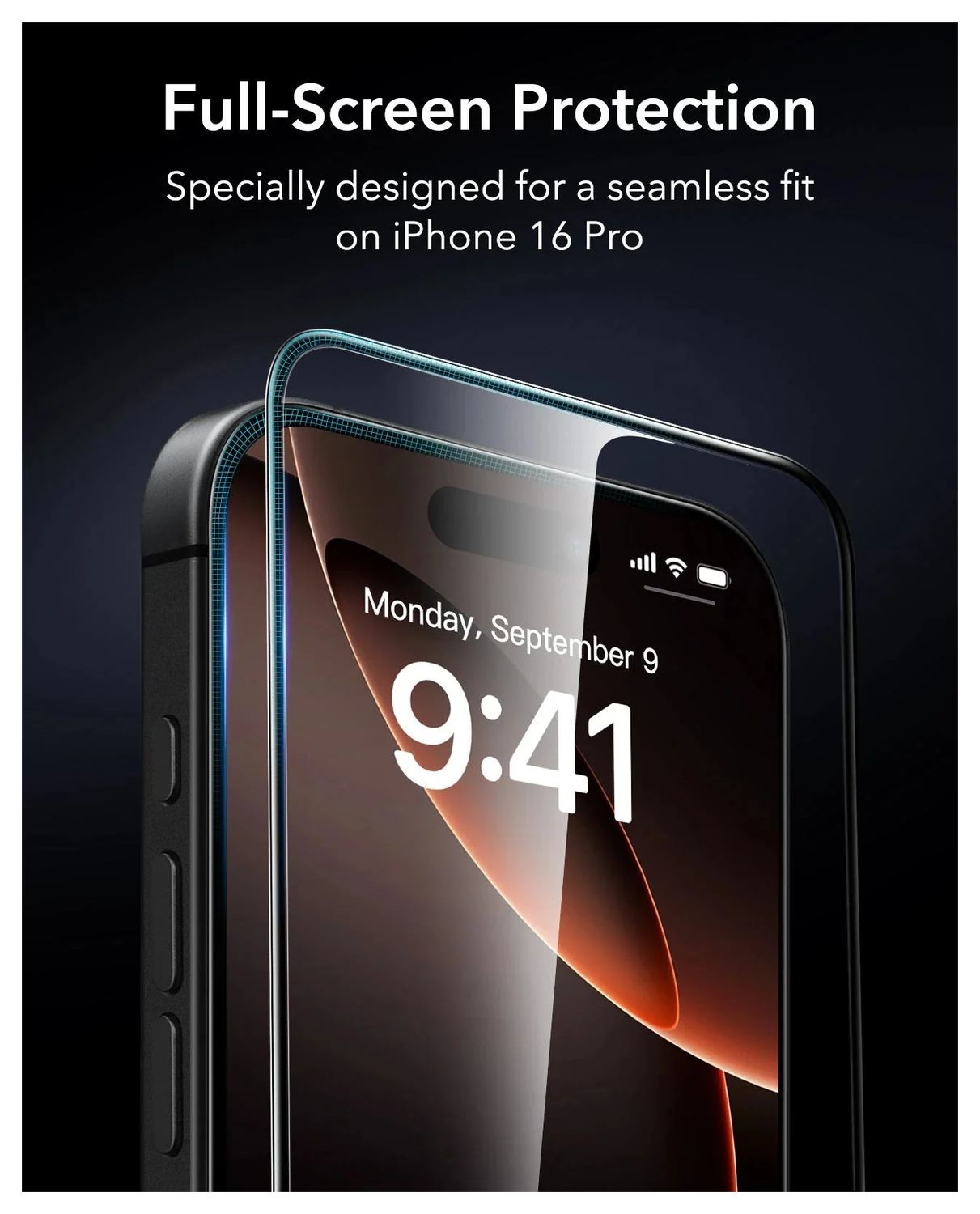 ESR UltraFit Armorite iPhone 16 Pro Screen Protector Tempered Glass (3-Pack) afbeelding 4