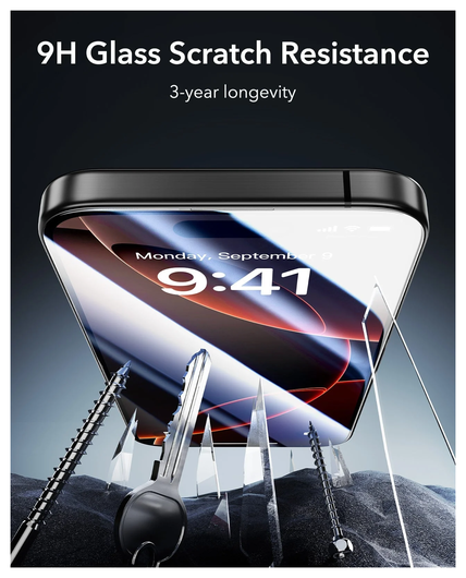 ESR UltraFit Armorite iPhone 16 Pro Screen Protector Tempered Glass (3-Pack) afbeelding 6
