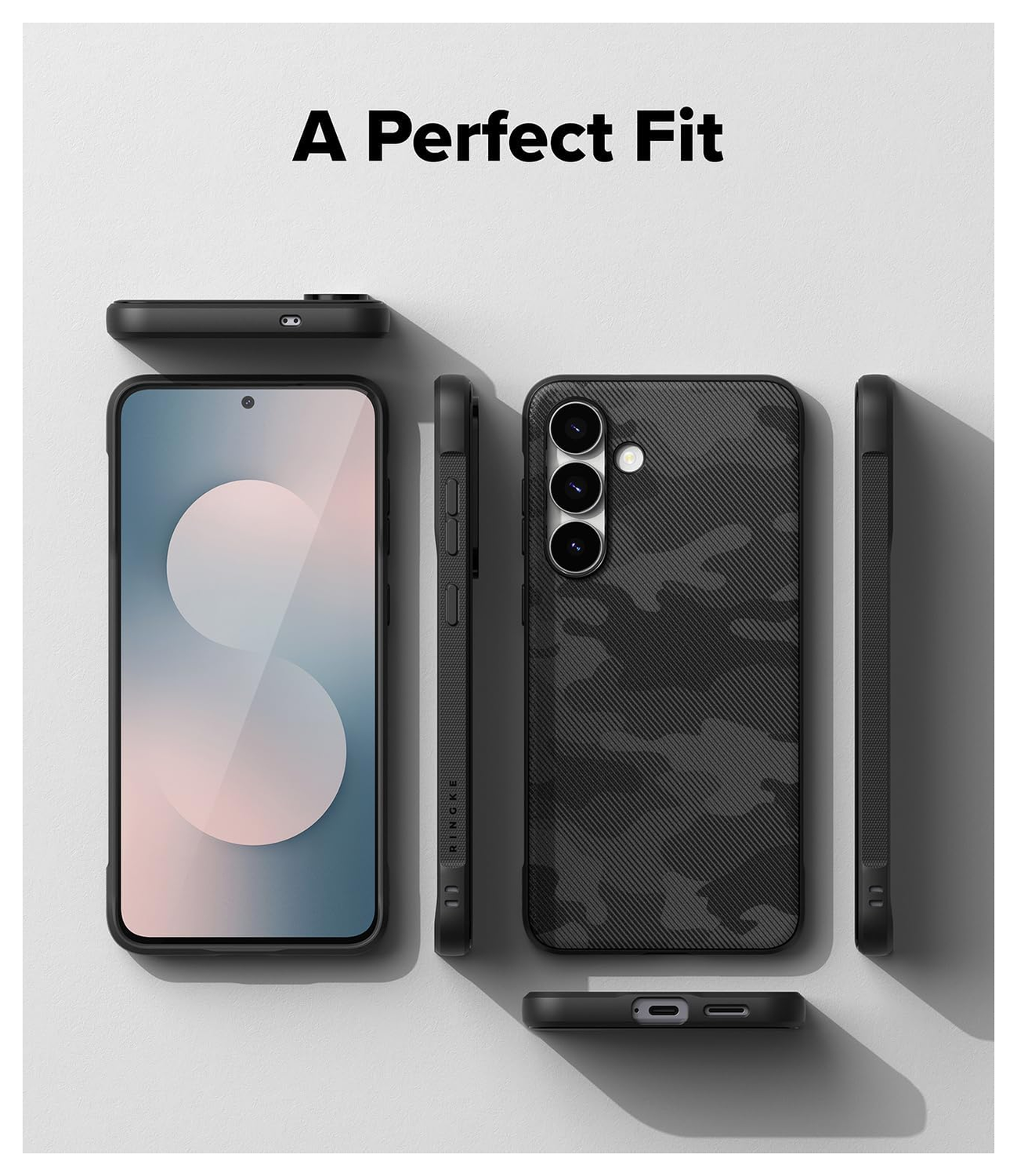 Ringke Onyx Samsung Galaxy S25 FE Hoesje Flexibel TPU Back Cover Camo Zwart afbeelding 10