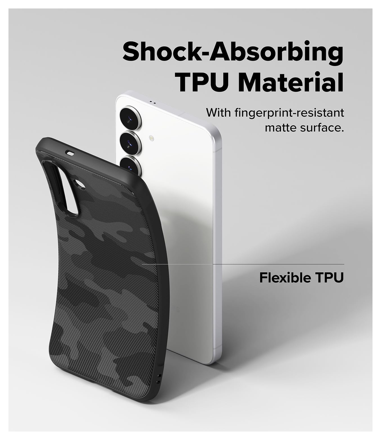 Ringke Onyx Samsung Galaxy S25 FE Hoesje Flexibel TPU Back Cover Camo Zwart afbeelding 6