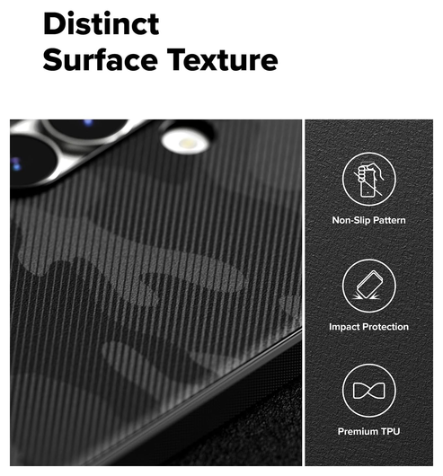 Ringke Onyx Samsung Galaxy S25 FE Hoesje Flexibel TPU Back Cover Camo Zwart afbeelding 5