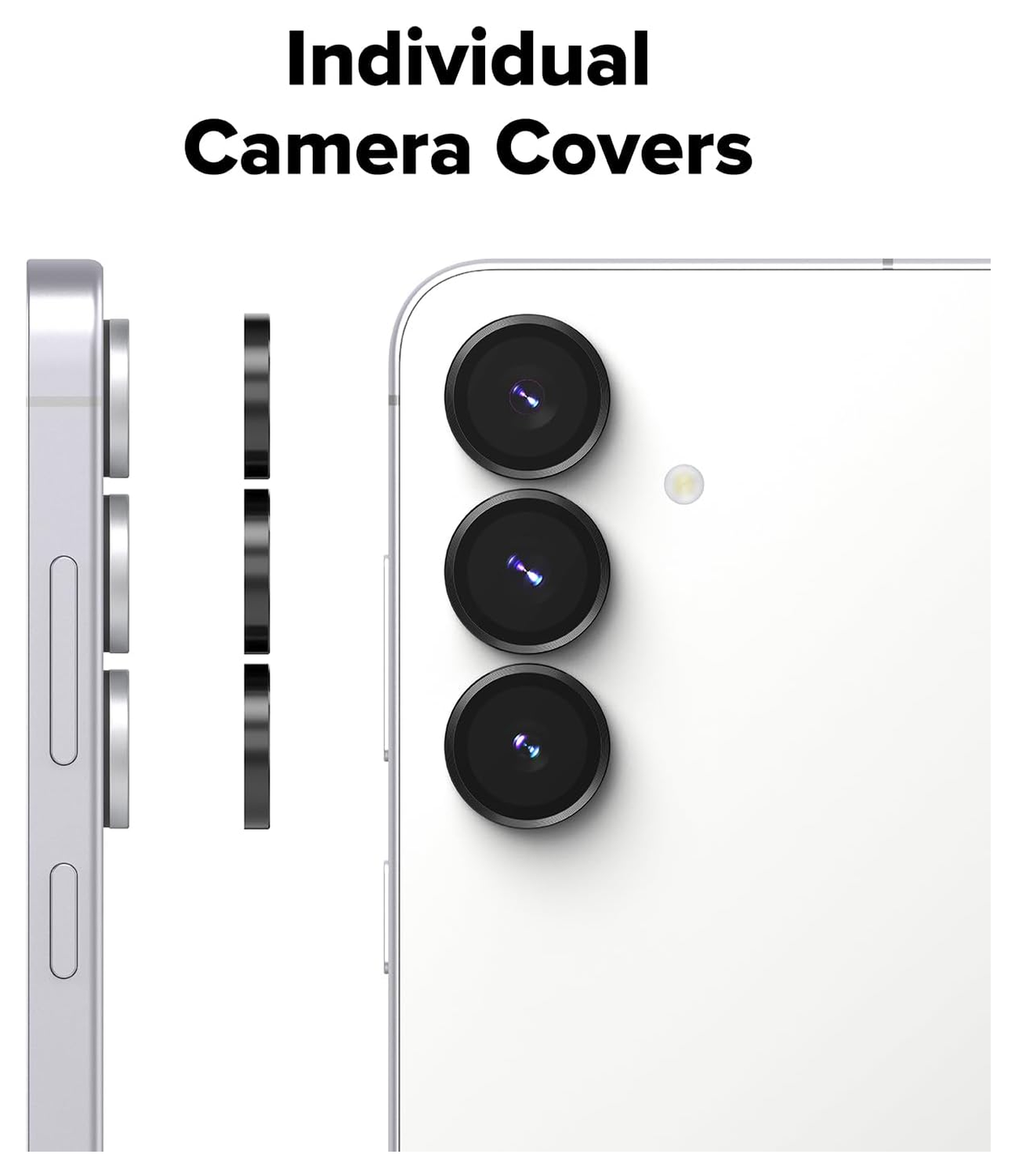 Ringke Frame Glass Samsung Galaxy S25 FE Camera Protector Zwart (2-Pack) afbeelding 5