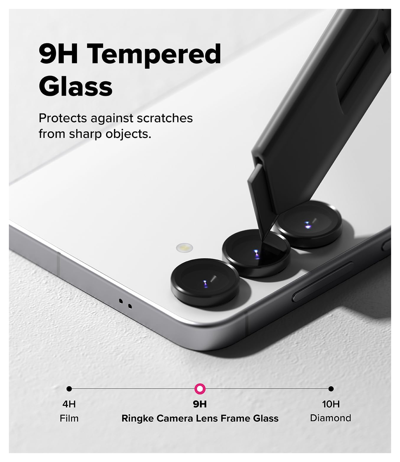 Ringke Frame Glass Samsung Galaxy S25 FE Camera Protector Zwart (2-Pack) afbeelding 6