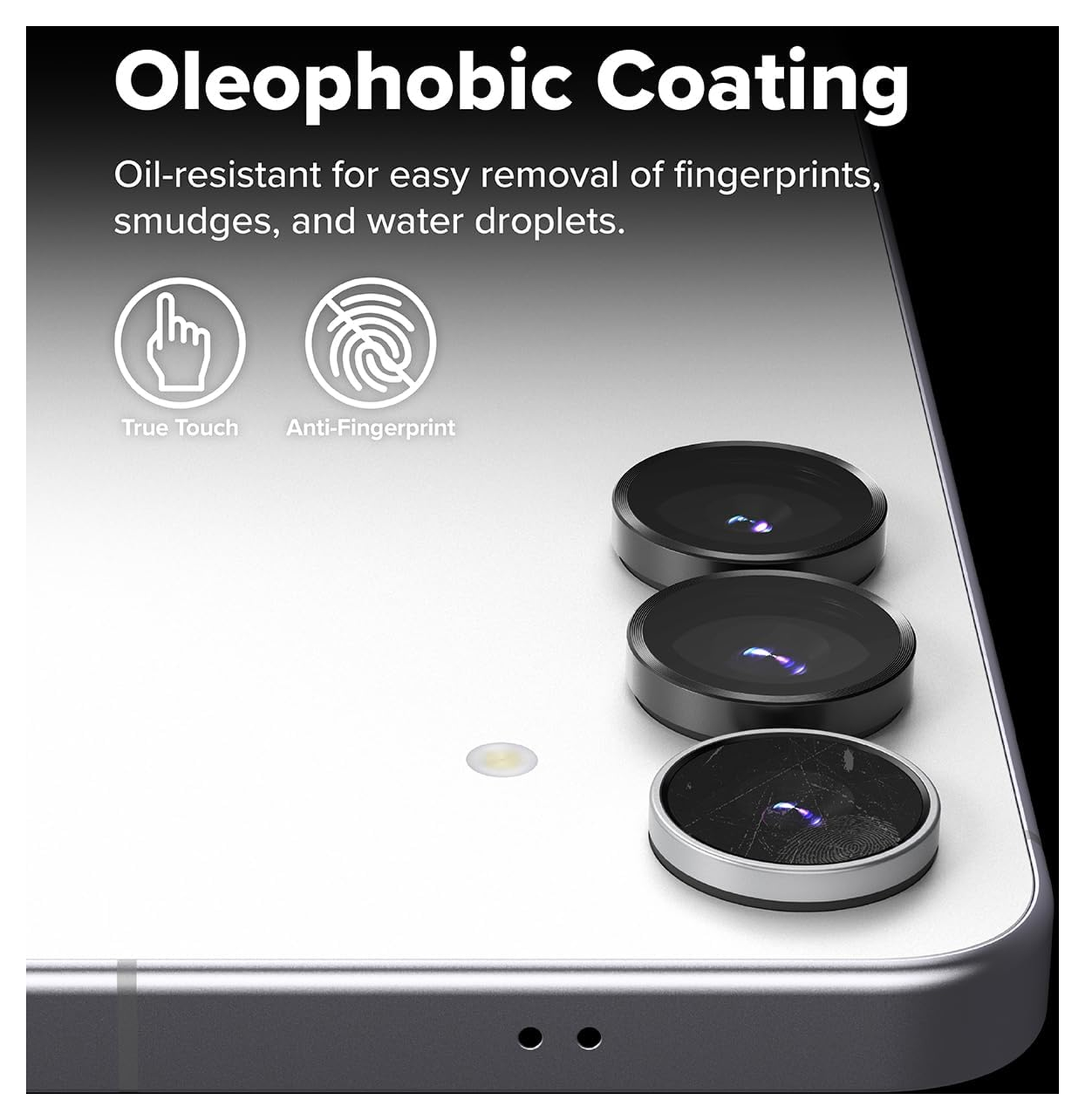 Ringke Frame Glass Samsung Galaxy S25 FE Camera Protector Zwart (2-Pack) afbeelding 9