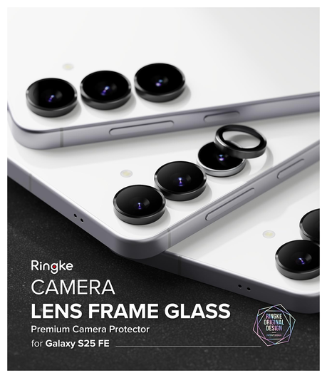 Ringke Frame Glass Samsung Galaxy S25 FE Camera Protector Zwart (2-Pack) afbeelding 10