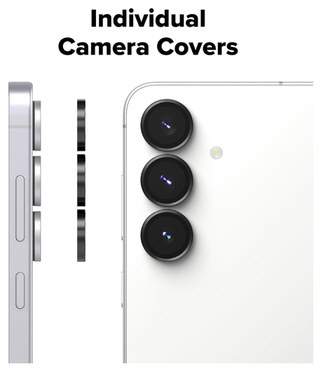 Ringke Frame Glass Samsung Galaxy S25 FE Camera Protector Zwart (2-Pack) afbeelding 5