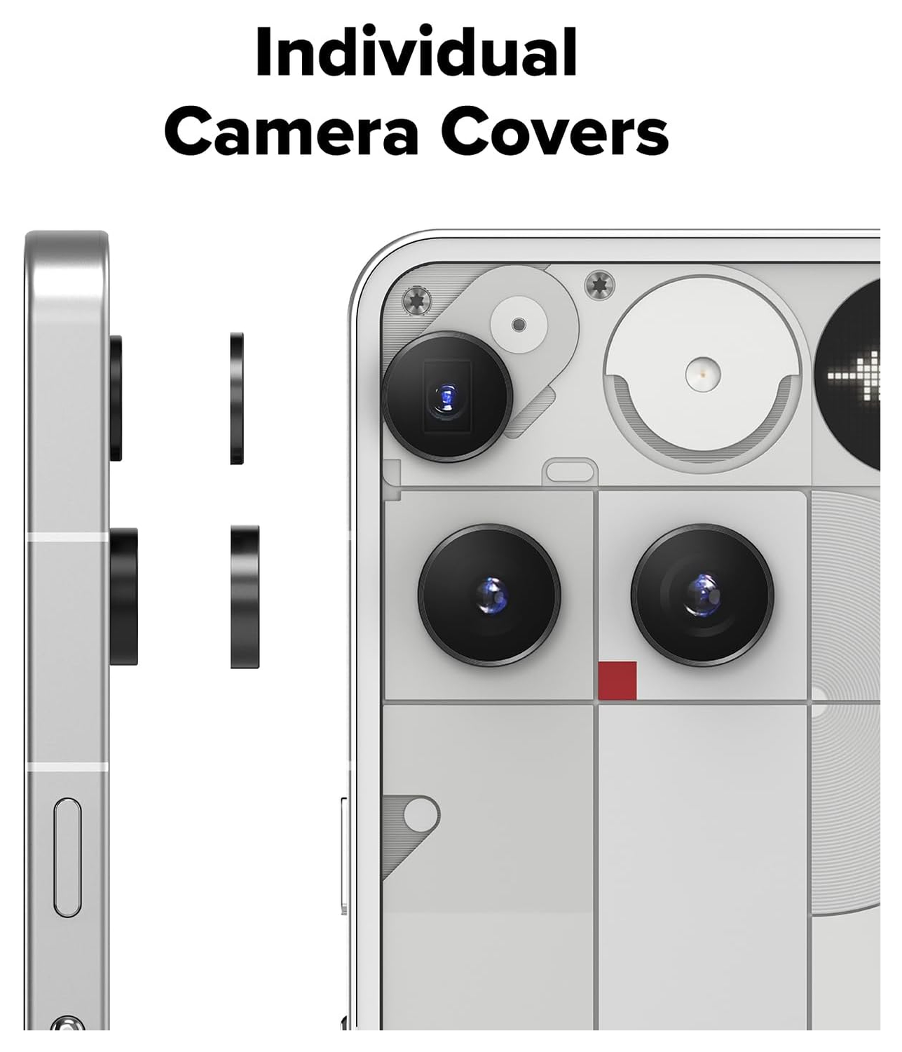 Ringke Frame Glass Nothing Phone (3) Camera Protector Zwart (2-Pack) afbeelding 7