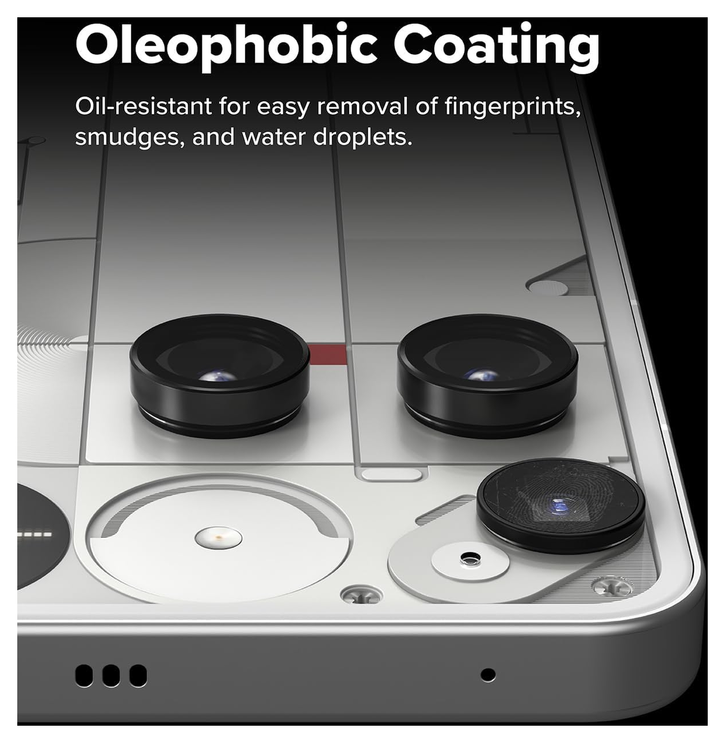 Ringke Frame Glass Nothing Phone (3) Camera Protector Zwart (2-Pack) afbeelding 9