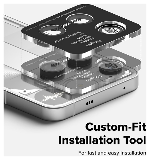 Ringke Frame Glass Nothing Phone (3) Camera Protector Zwart (2-Pack) afbeelding 3