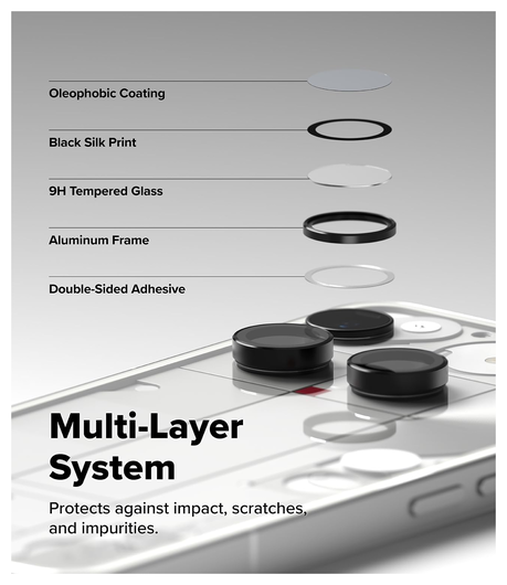 Ringke Frame Glass Nothing Phone (3) Camera Protector Zwart (2-Pack) afbeelding 8
