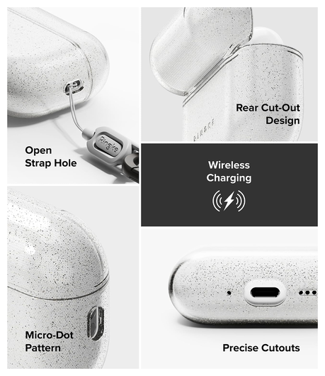 Ringke Air Case Apple AirPods Pro 3 Hoesje TPU Glitter Transparant afbeelding 6