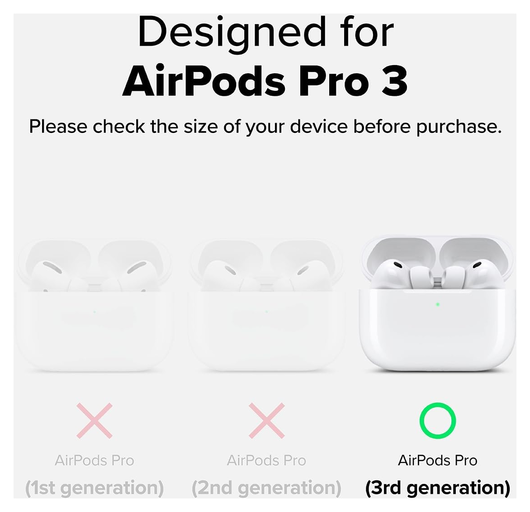 Ringke Silicone Case Apple AirPods Pro 3 Hoesje Siliconen Cover Zwart afbeelding 2