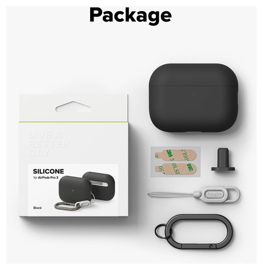 Ringke Silicone Case Apple AirPods Pro 3 Hoesje Siliconen Cover Zwart afbeelding 9