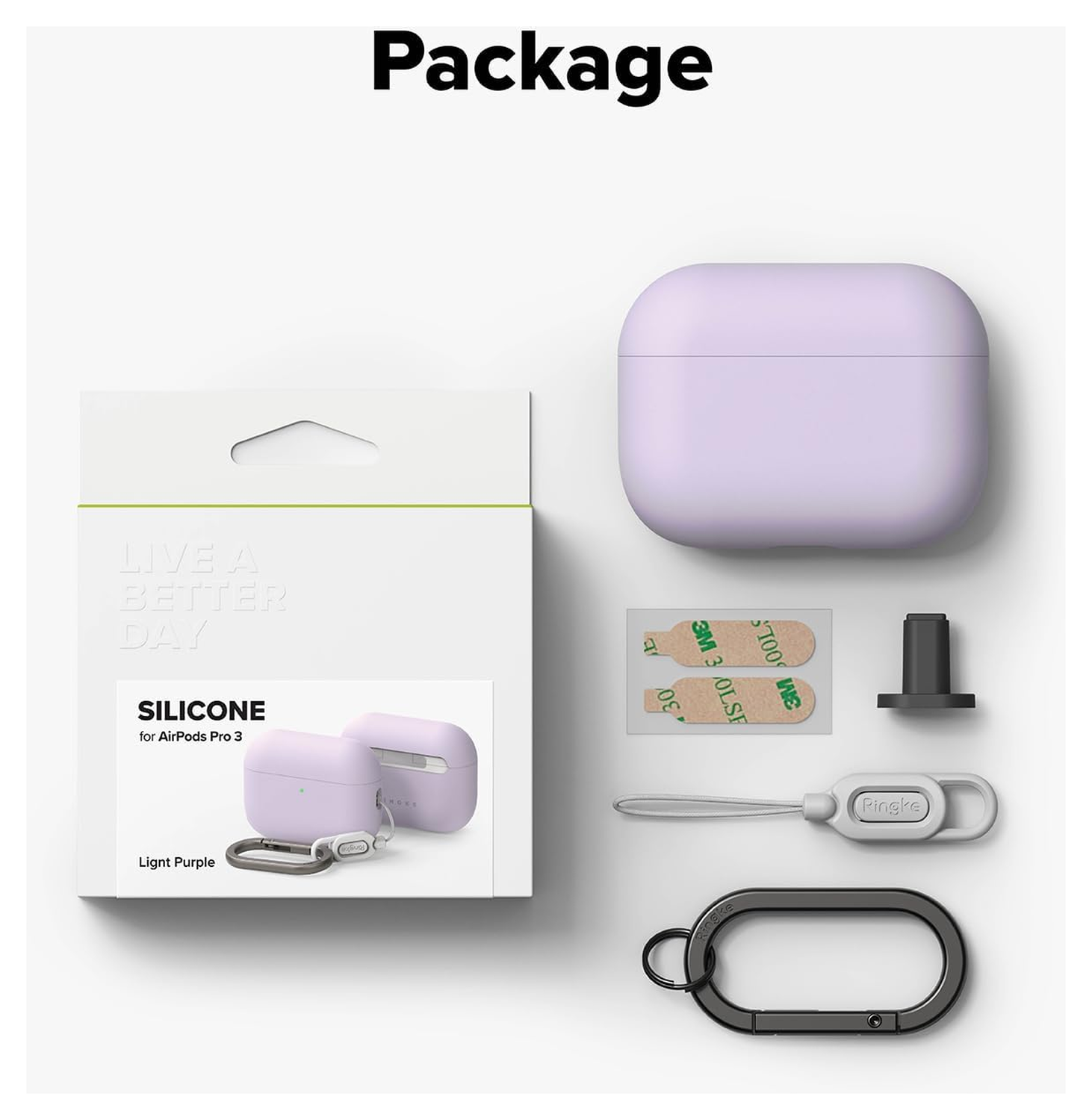 Ringke Silicone Case Apple AirPods Pro 3 Hoesje Siliconen Cover Paars afbeelding 9