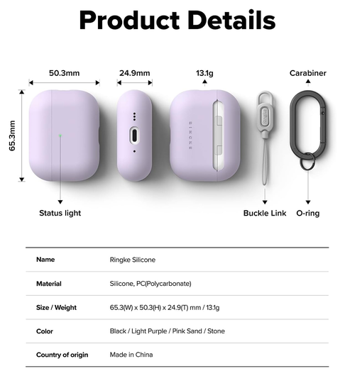 Ringke Silicone Case Apple AirPods Pro 3 Hoesje Siliconen Cover Paars afbeelding 8