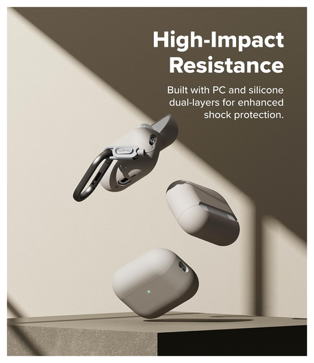 Ringke Silicone Case Apple AirPods Pro 3 Hoesje Siliconen Cover Beige afbeelding 3