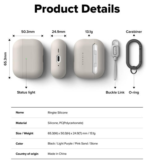 Ringke Silicone Case Apple AirPods Pro 3 Hoesje Siliconen Cover Beige afbeelding 8