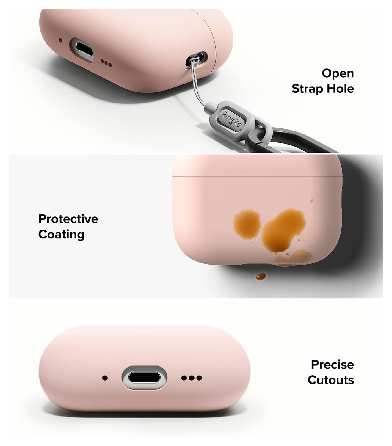 Ringke Silicone Case Apple AirPods Pro 3 Hoesje Siliconen Cover Roze afbeelding 5