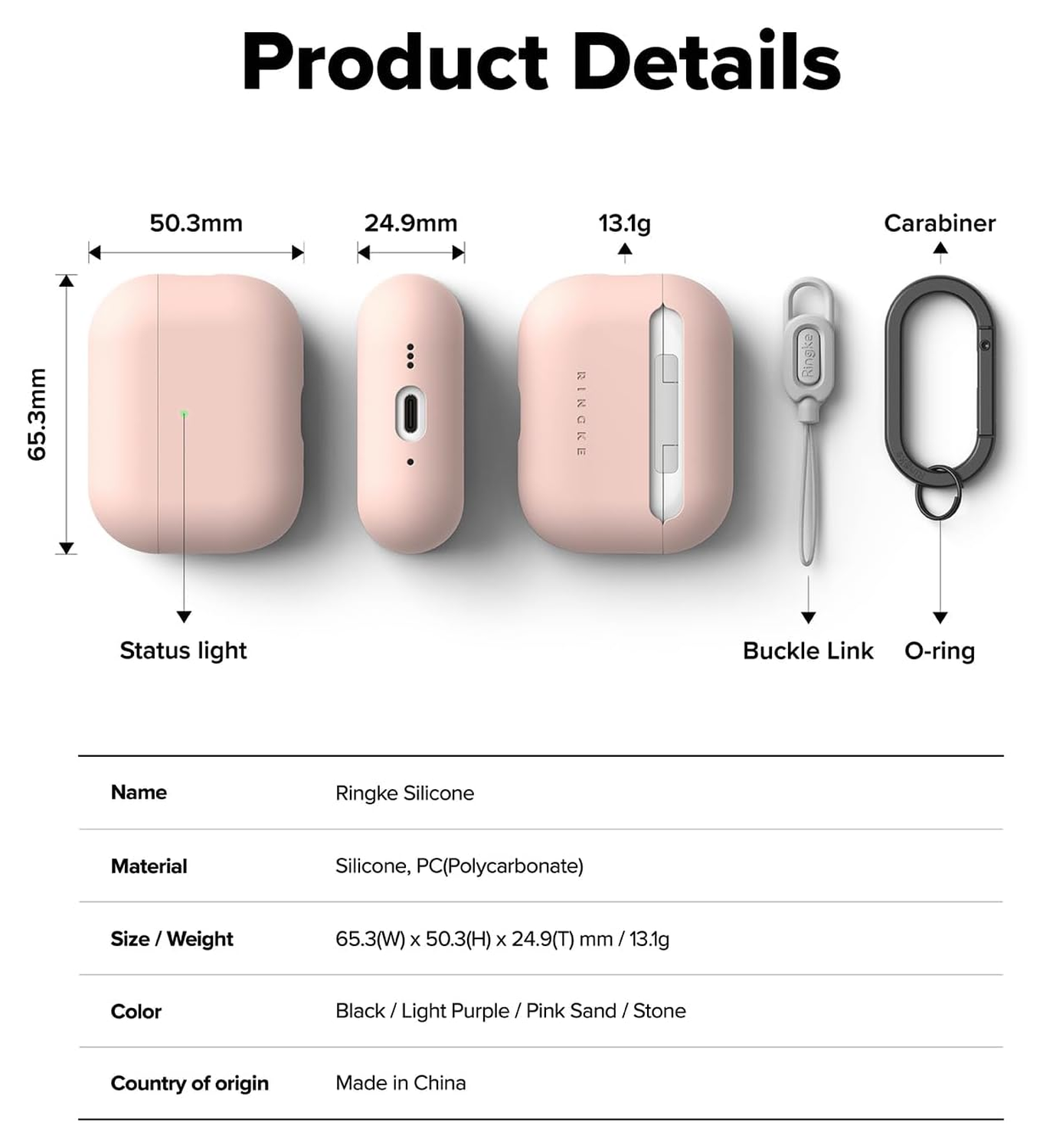 Ringke Silicone Case Apple AirPods Pro 3 Hoesje Siliconen Cover Roze afbeelding 8