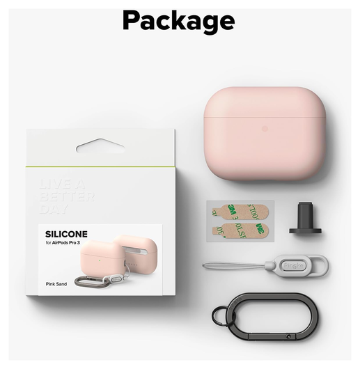 Ringke Silicone Case Apple AirPods Pro 3 Hoesje Siliconen Cover Roze afbeelding 9