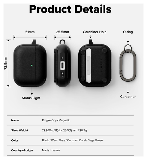 Ringke Onyx Magnetic Apple AirPods Pro 3 Hoesje Case Zwart afbeelding 7