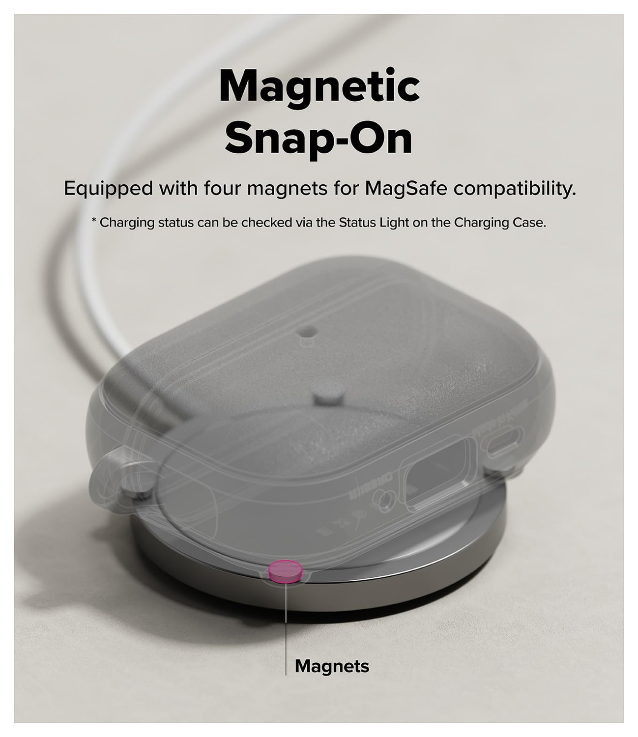 Ringke Onyx Magnetic Apple AirPods Pro 3 Hoesje Case Grijs afbeelding 2