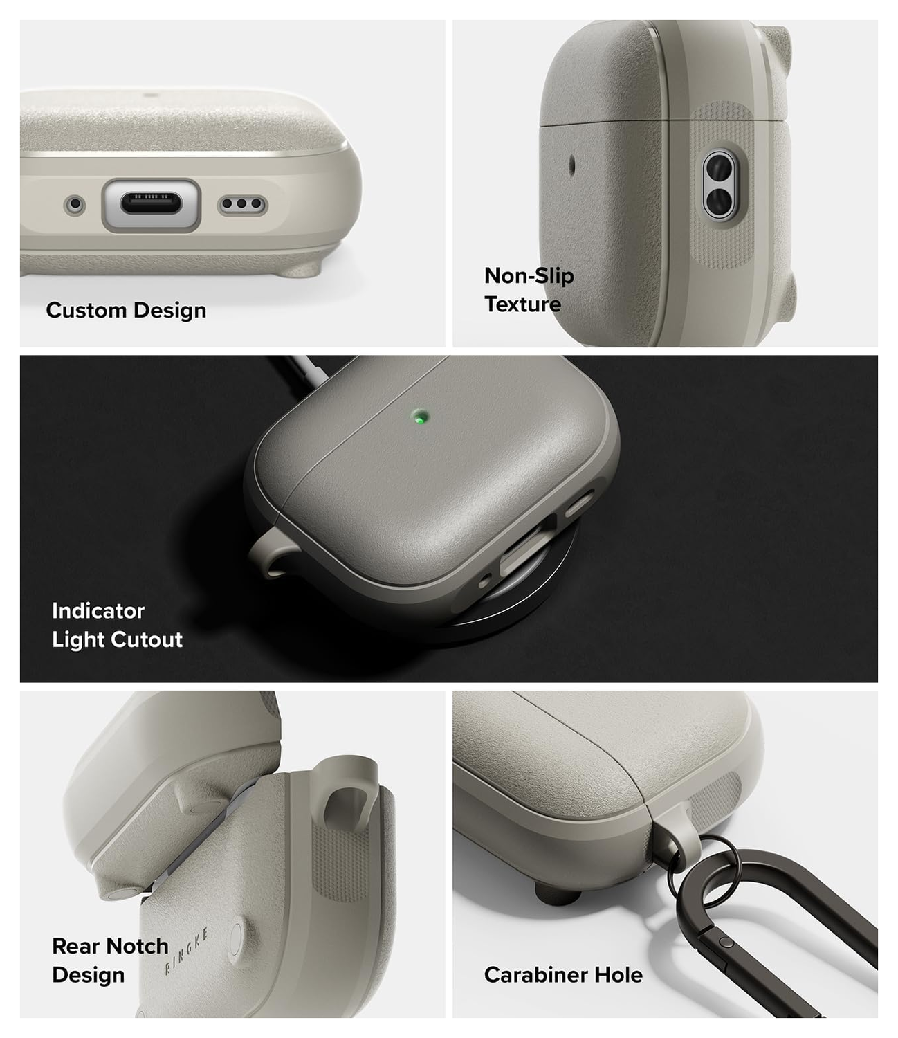 Ringke Onyx Magnetic Apple AirPods Pro 3 Hoesje Case Grijs afbeelding 6