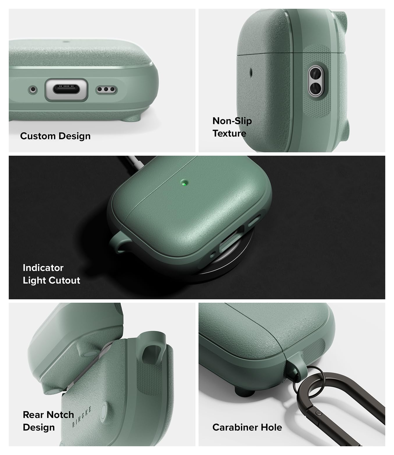 Ringke Onyx Magnetic Apple AirPods Pro 3 Hoesje Case Groen afbeelding 6