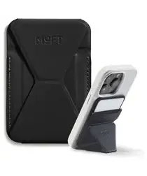 MOFT MOVAS Snap-On MagSafe Kaarthouder Vegan Leer Pasjeshouder Zwart afbeelding