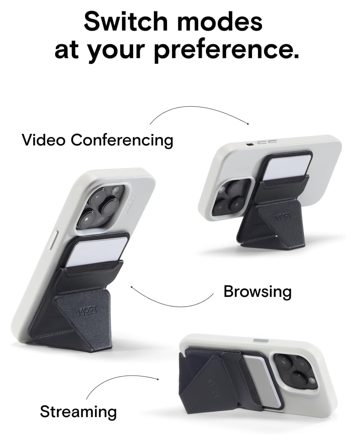 MOFT MOVAS Snap-On MagSafe Kaarthouder Vegan Leer Pasjeshouder Zwart afbeelding 3