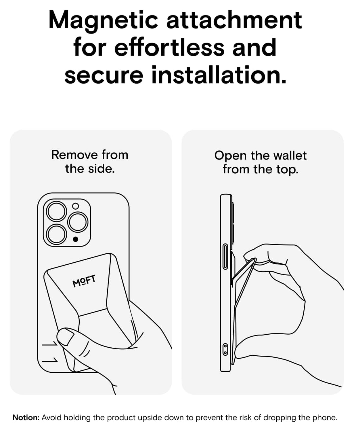 MOFT MOVAS Snap-On MagSafe Kaarthouder Vegan Leer Pasjeshouder Zwart afbeelding 5