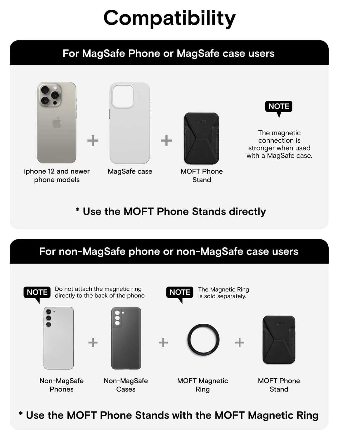 MOFT MOVAS Snap-On MagSafe Kaarthouder Vegan Leer Pasjeshouder Zwart afbeelding 6