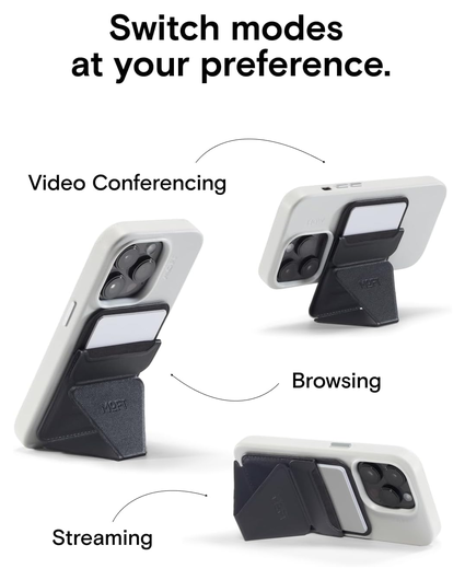 MOFT MOVAS Snap-On MagSafe Kaarthouder Vegan Leer Pasjeshouder Zwart afbeelding 3