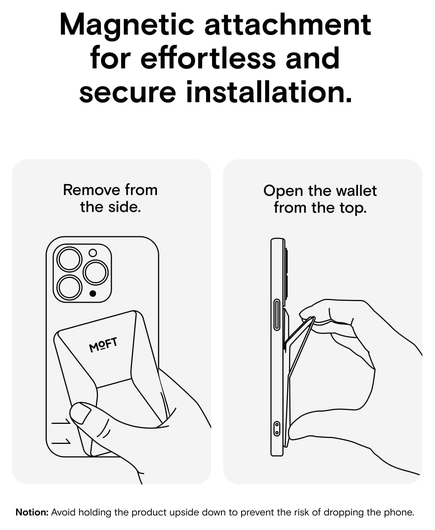 MOFT MOVAS Snap-On MagSafe Kaarthouder Vegan Leer Pasjeshouder Zwart afbeelding 5