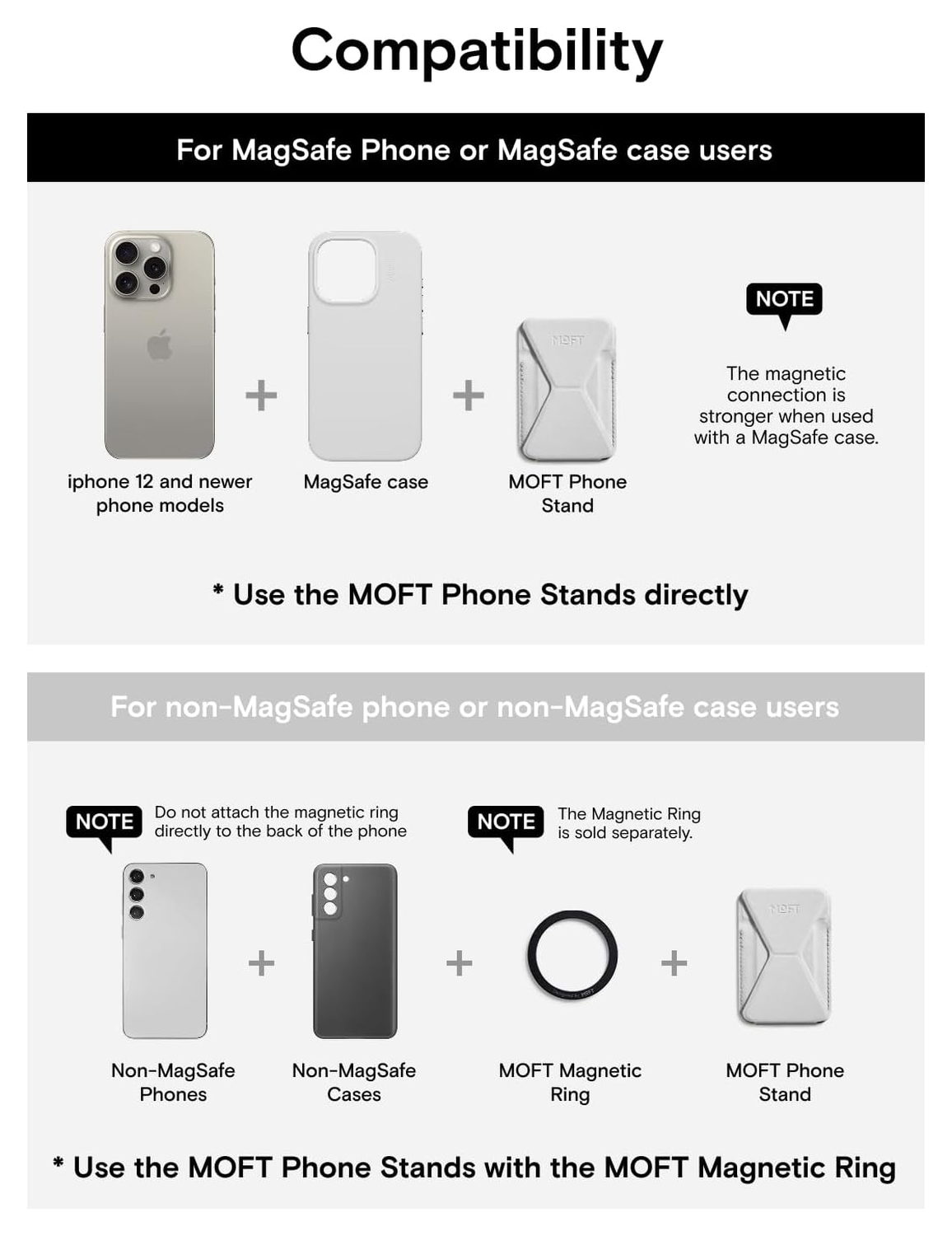 MOFT MOVAS Snap-On MagSafe Kaarthouder Vegan Leer Pasjeshouder Grijs afbeelding 8