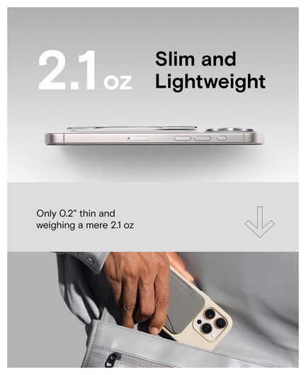 MOFT MOVAS Snap-On MagSafe Kaarthouder Vegan Leer Pasjeshouder Grijs afbeelding 5